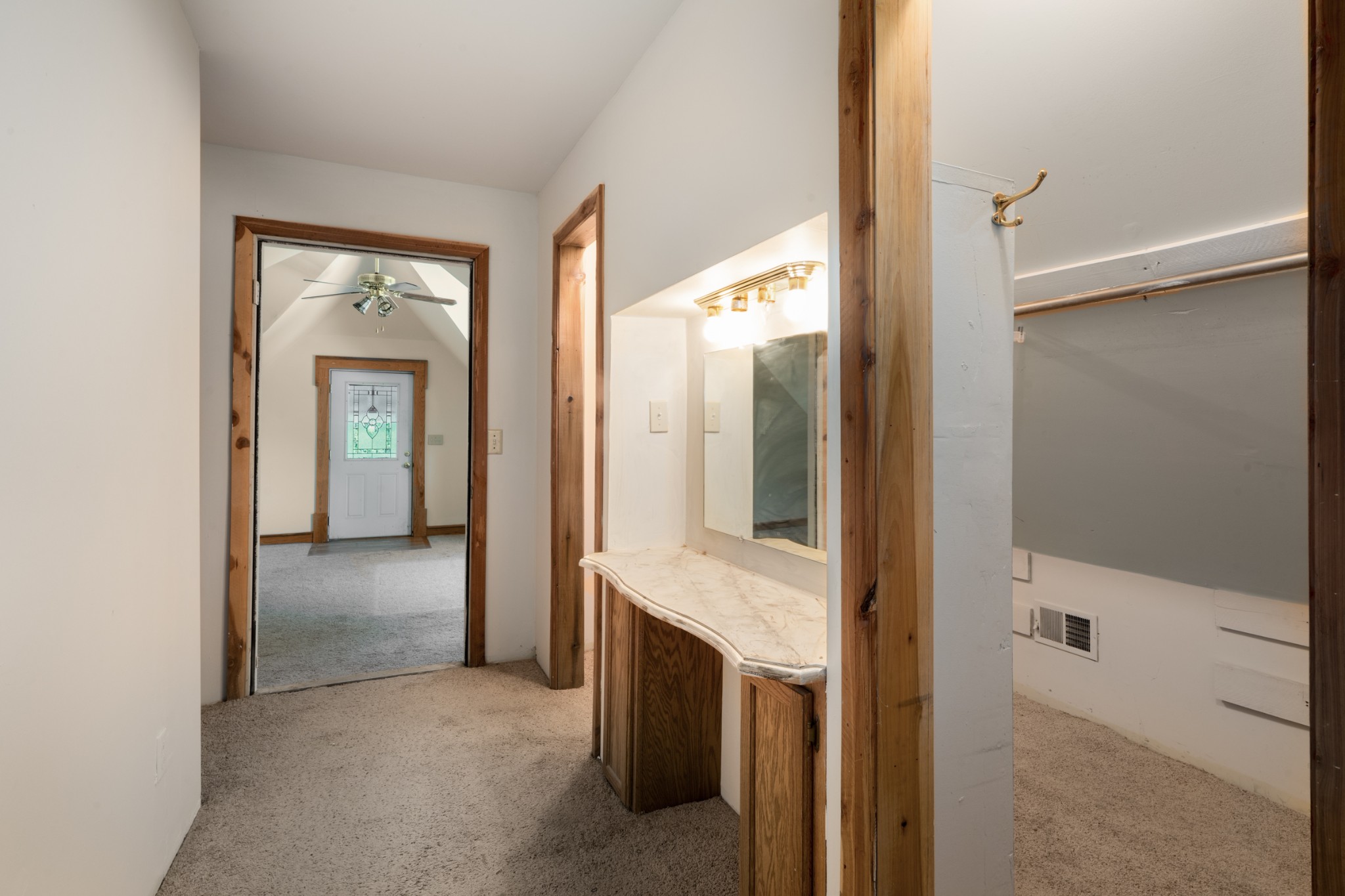 278 Captain Point Silver Point, TN 38582 - Photo 32 of 41 hallway with fireplace and bathroom