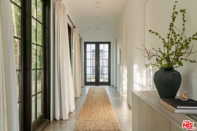 a view of cabinets and window
