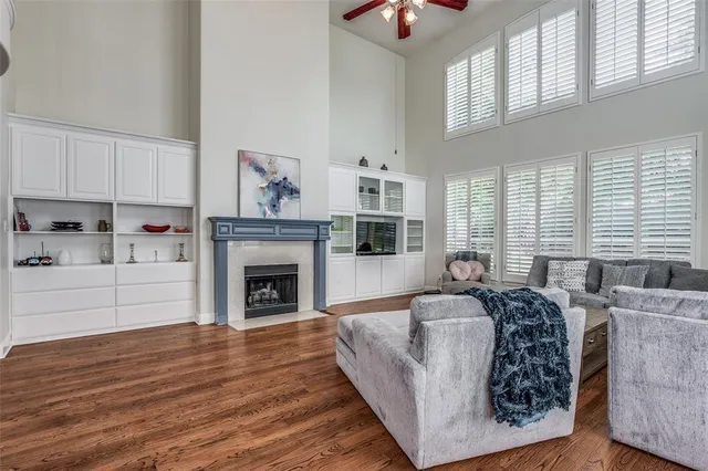 a bed room with furniture and a fireplace