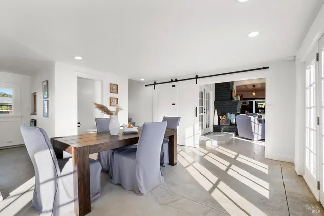 a view of a city with mountains in the background