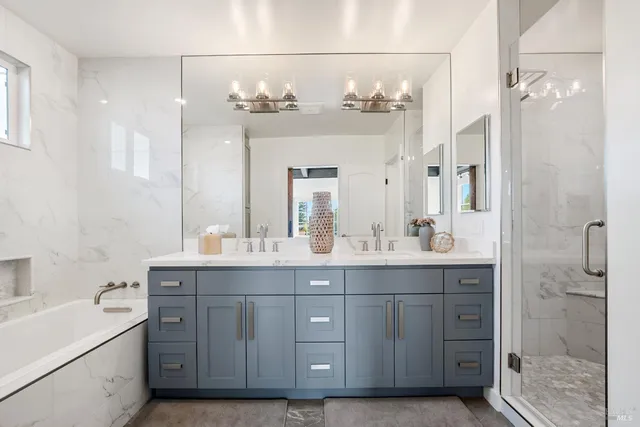 a front view of a house with glass door