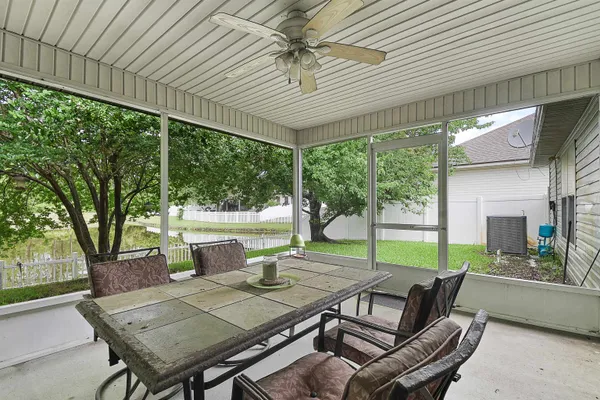a outdoor view with a sitting space