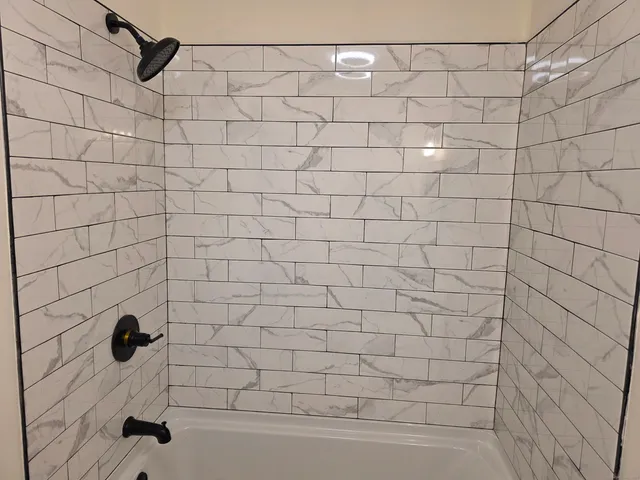 a bathroom with a shower
