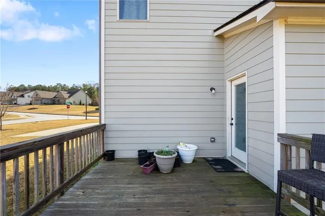 a view of a swimming pool with an outdoor space