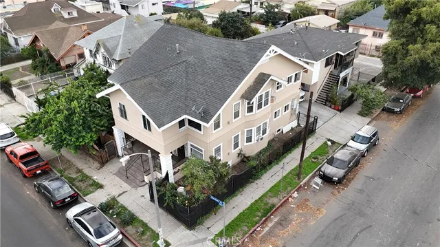 an aerial view of a house