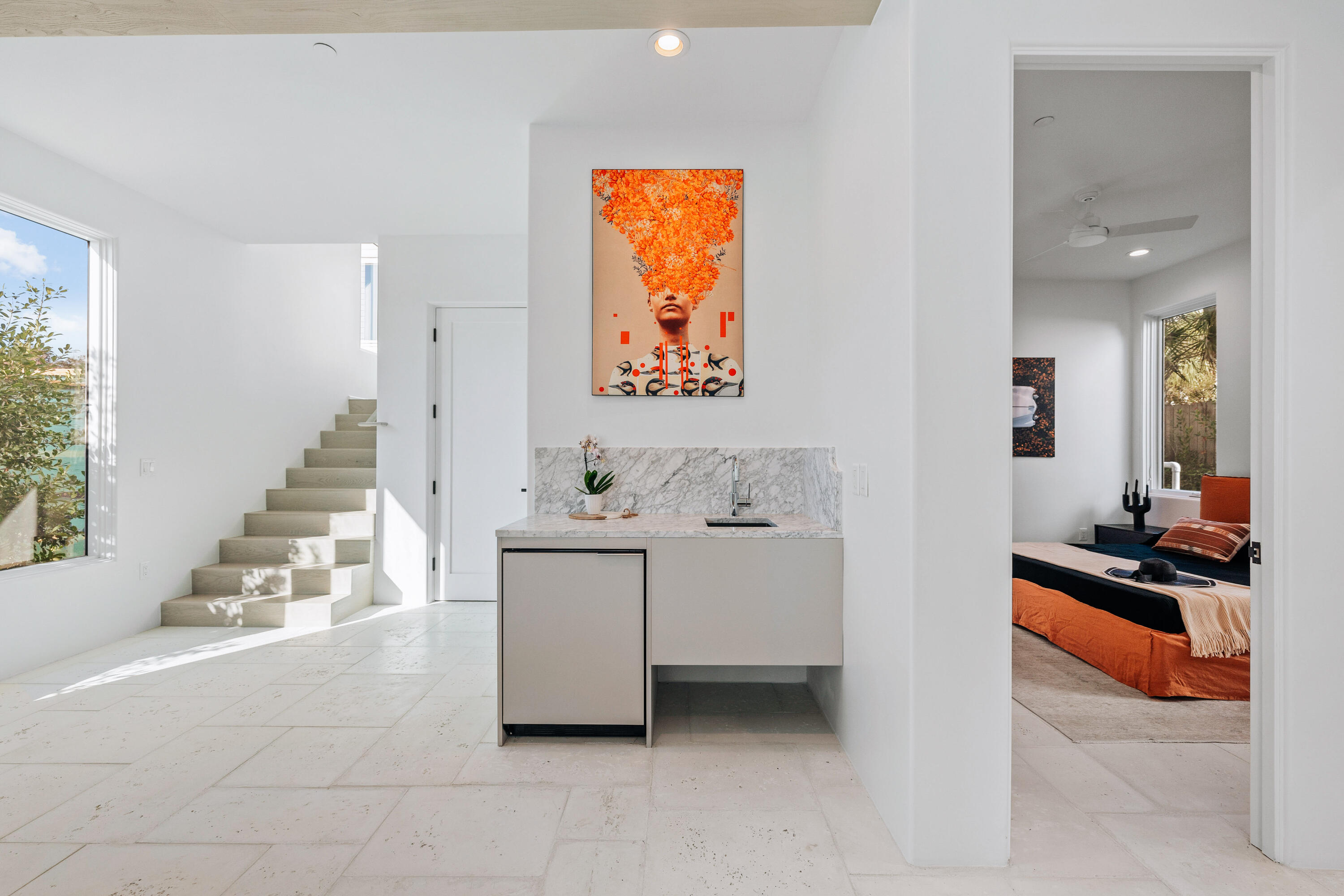 244 West Park Pl Avenue Inlet Beach, FL 32461 - Photo 45 of 49 a view of hallway with stairs and furniture