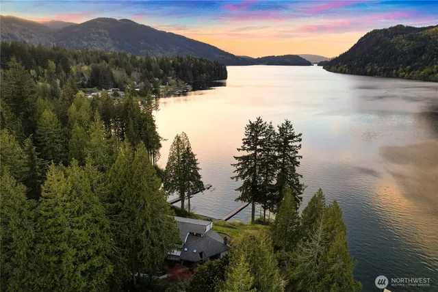 a view of swimming pool with mountain in the background
