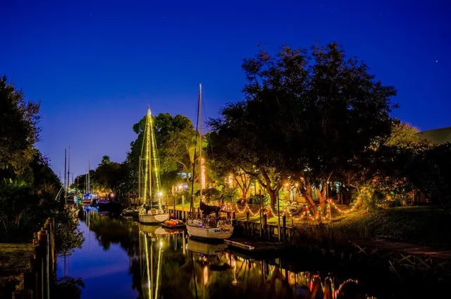 a view of a lake from a yard