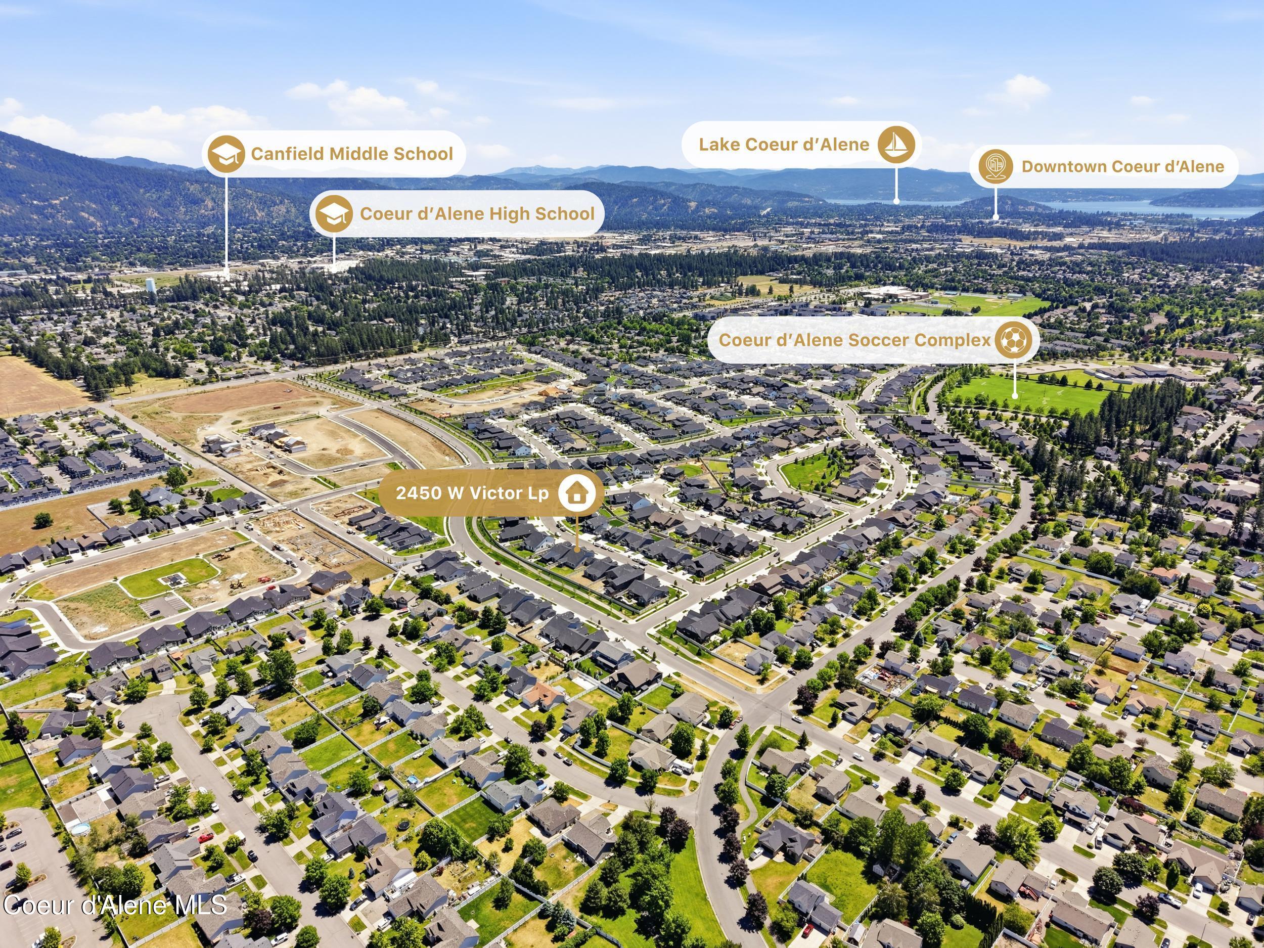 2450 West Victor Loop Coeur D'Alene, ID 83815 - Photo 45 of 49 Aerial with Locators