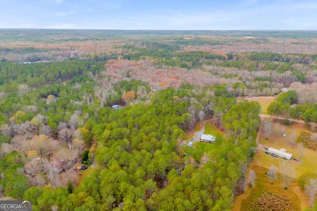 a view of lake and green space