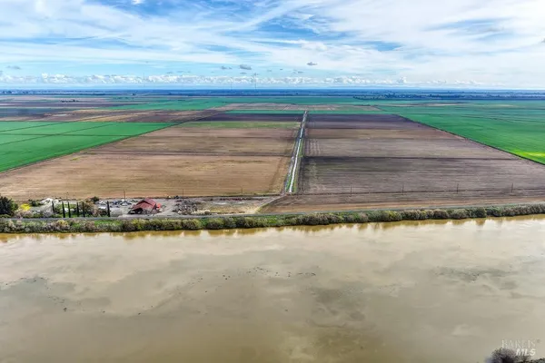 an aerial view of a house