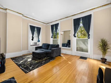 a living room with a couch and a table