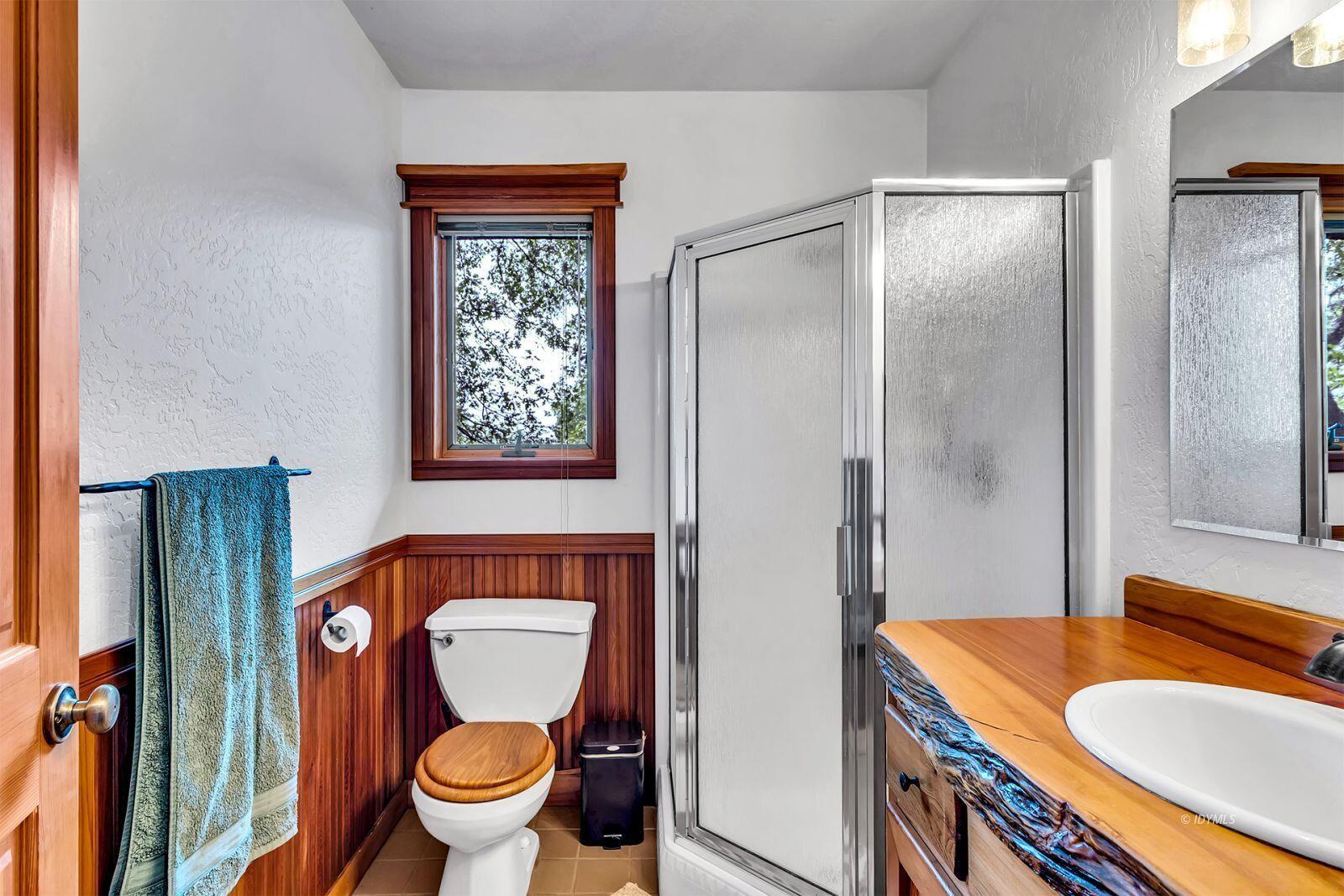 52980 Overlook Drive Idyllwild, CA 92549 - Photo 26 of 60 a bathroom with a toilet a sink and a mirror