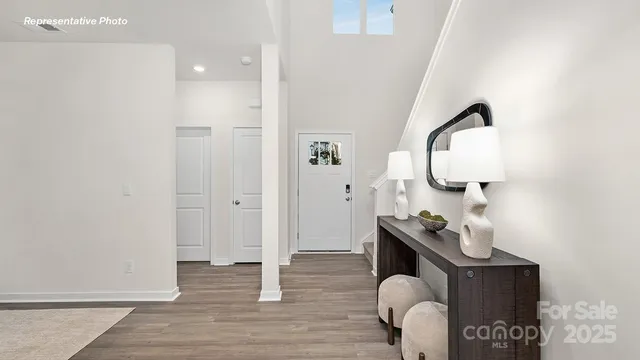 wooden floor view with entryway