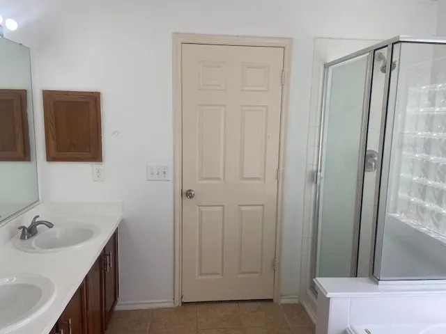 a bathroom with a sink and a tub