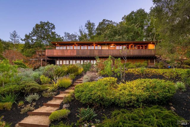 a view of swimming pool with a garden