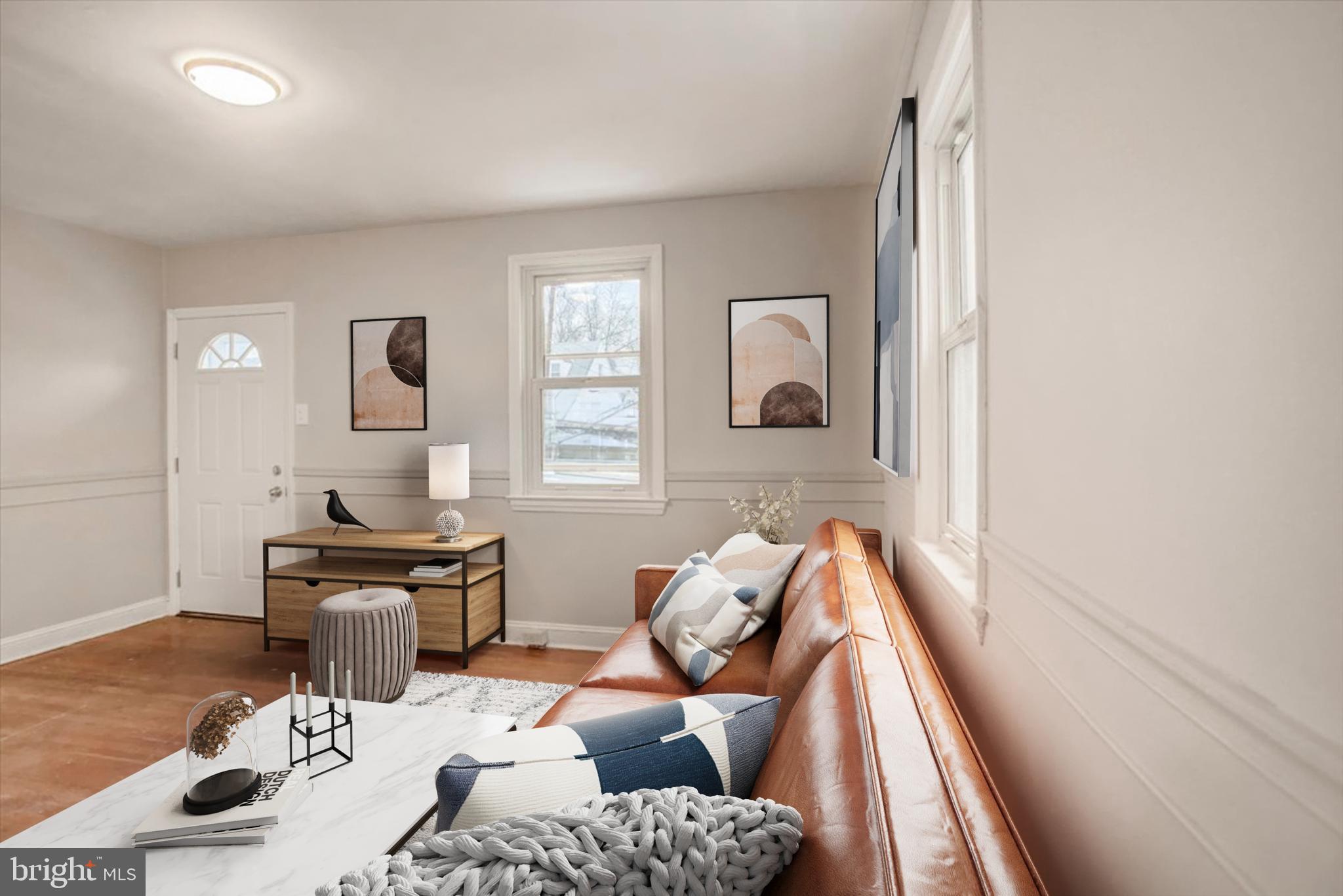 Virtual staged living room