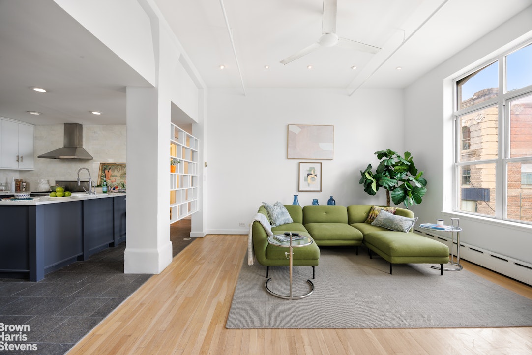 40 West 17th Street, Unit 12A Manhattan, NY 10011 - Photo 4 of 22 a living room with furniture and a large window