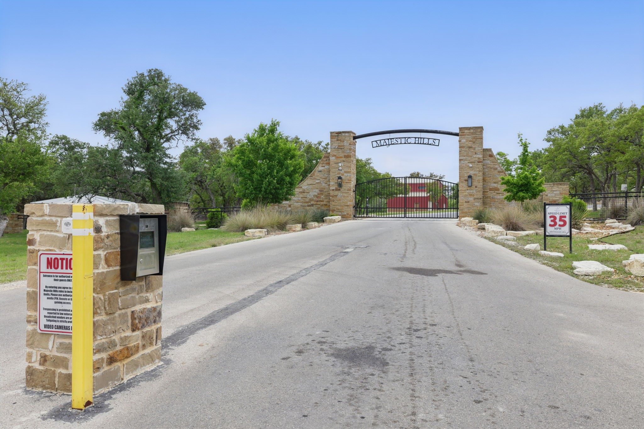 Lot 110 Star Point Blanco, TX 78606 - Photo 22 of 29 Majestic Hills Ranch gate located at the entrance of the community.