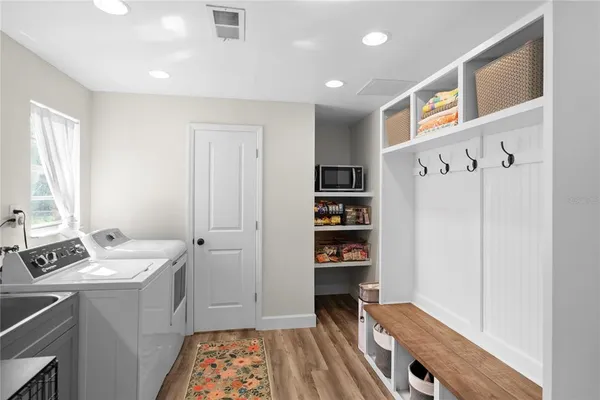 a room with storage and utility