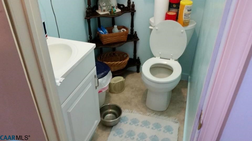 385 Fredericks Hall Road Bumpass, VA 23024 - Photo 8 of 27 a bathroom with a toilet and a sink