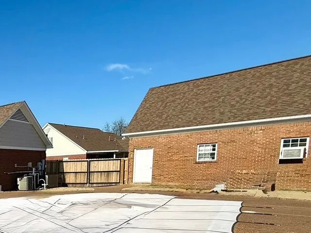 a backyard of a house