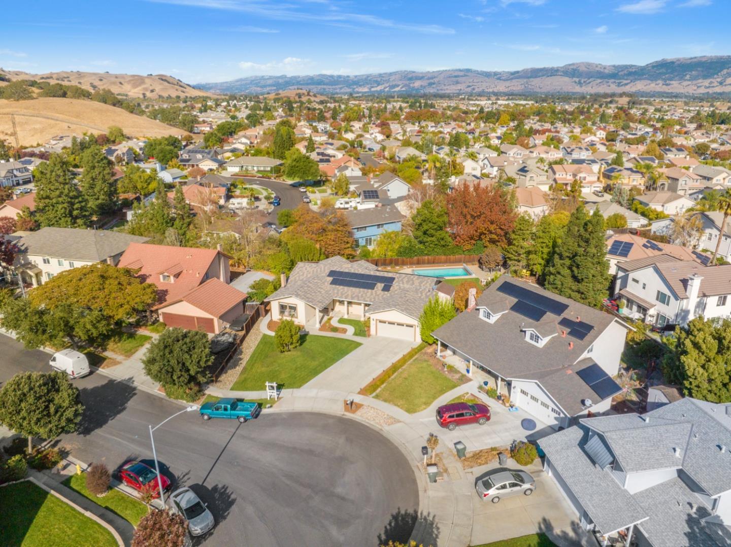 9040 Ridgeway Drive Gilroy, CA 95020 - Photo 42 of 44 an aerial view of residential houses with outdoor space