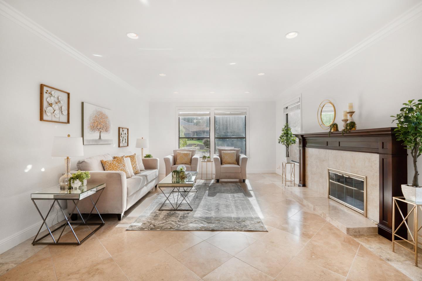 9040 Ridgeway Drive Gilroy, CA 95020 - Photo 7 of 44 a living room with furniture and a fireplace