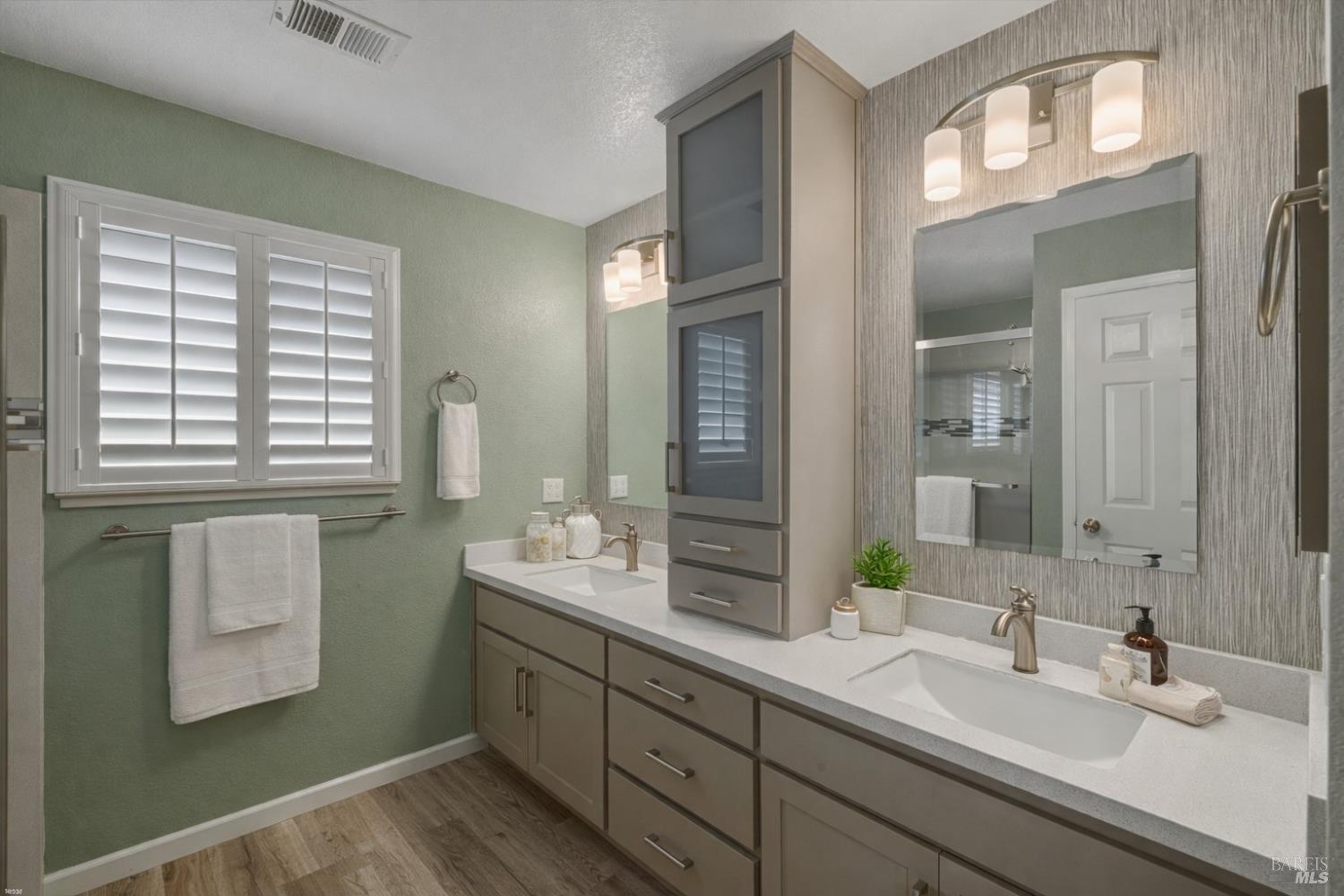 8873 Lebec Lane Cotati, CA 94931 - Photo 24 of 49 Beautifully updated master bathroom with dual sinks, oversized shower opposite side not shown (virtually staged)