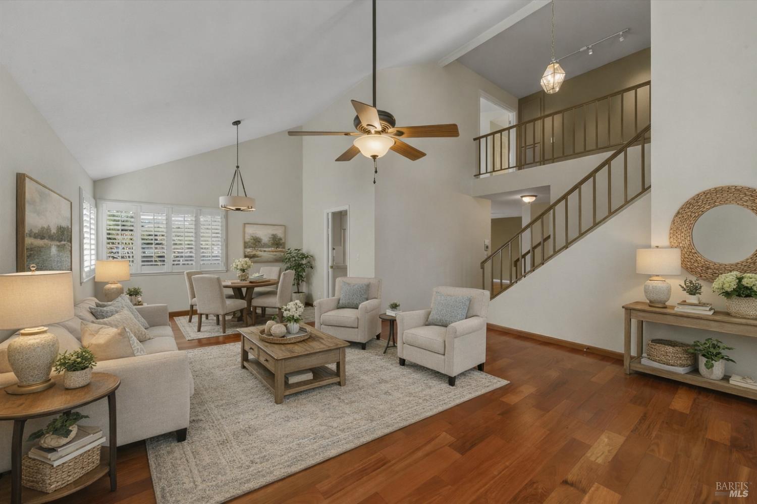8873 Lebec Lane Cotati, CA 94931 - Photo 6 of 49 Formal living and dining rooms - shutters on windows throughout! (virtually staged)