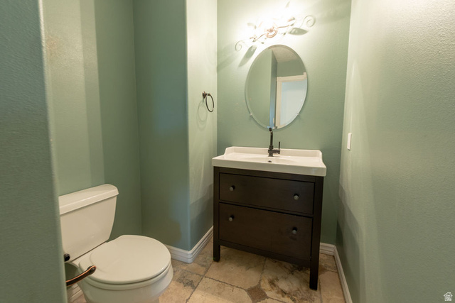 875 East 1300th Street North Mapleton, UT 84664 - Photo 44 of 65 Half bath featuring vanity and a textured wall