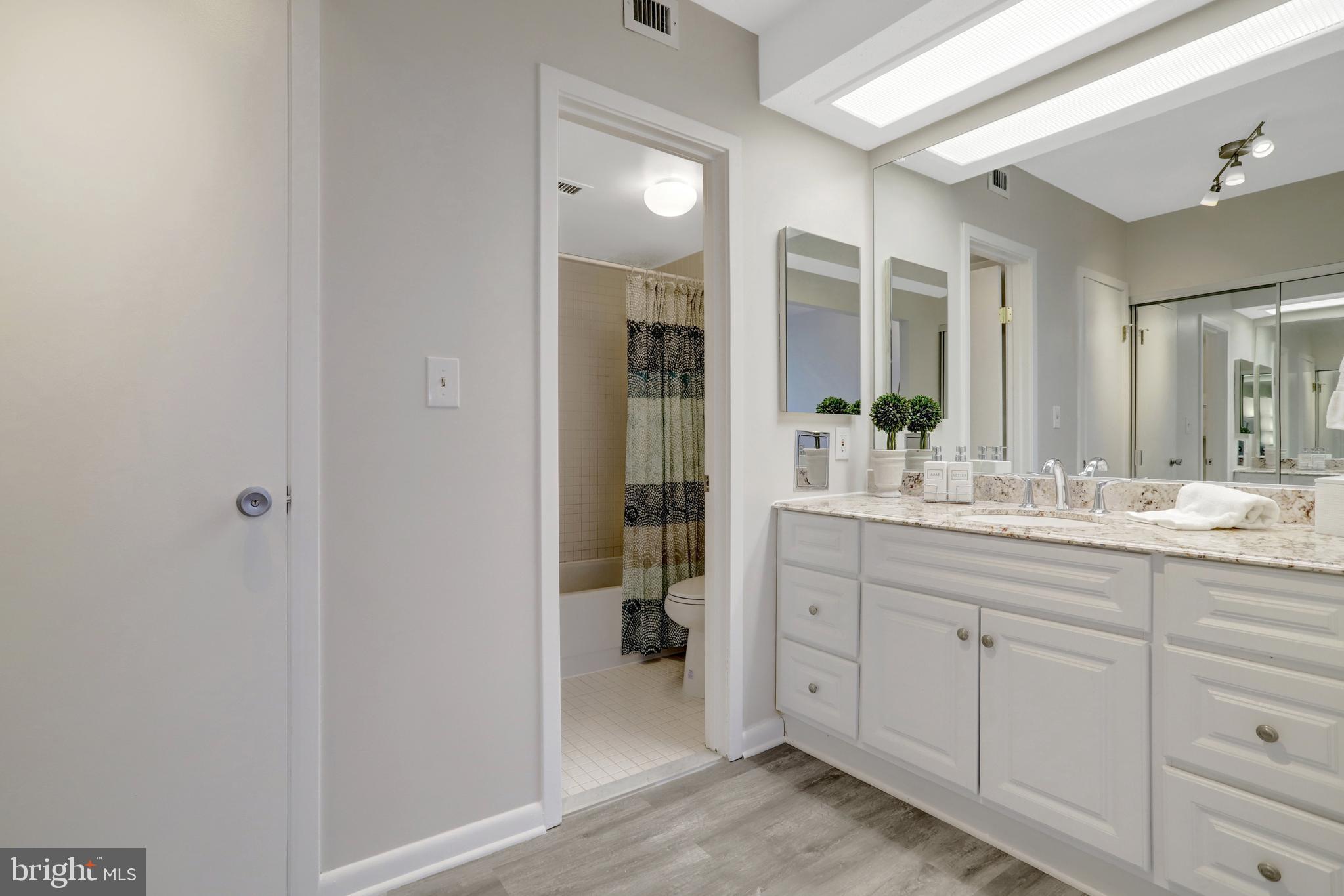 5501 Seminary Road, Unit 514S Falls Church, VA 22041 - Photo 32 of 72 a spacious bathroom with a double vanity sink and a mirror