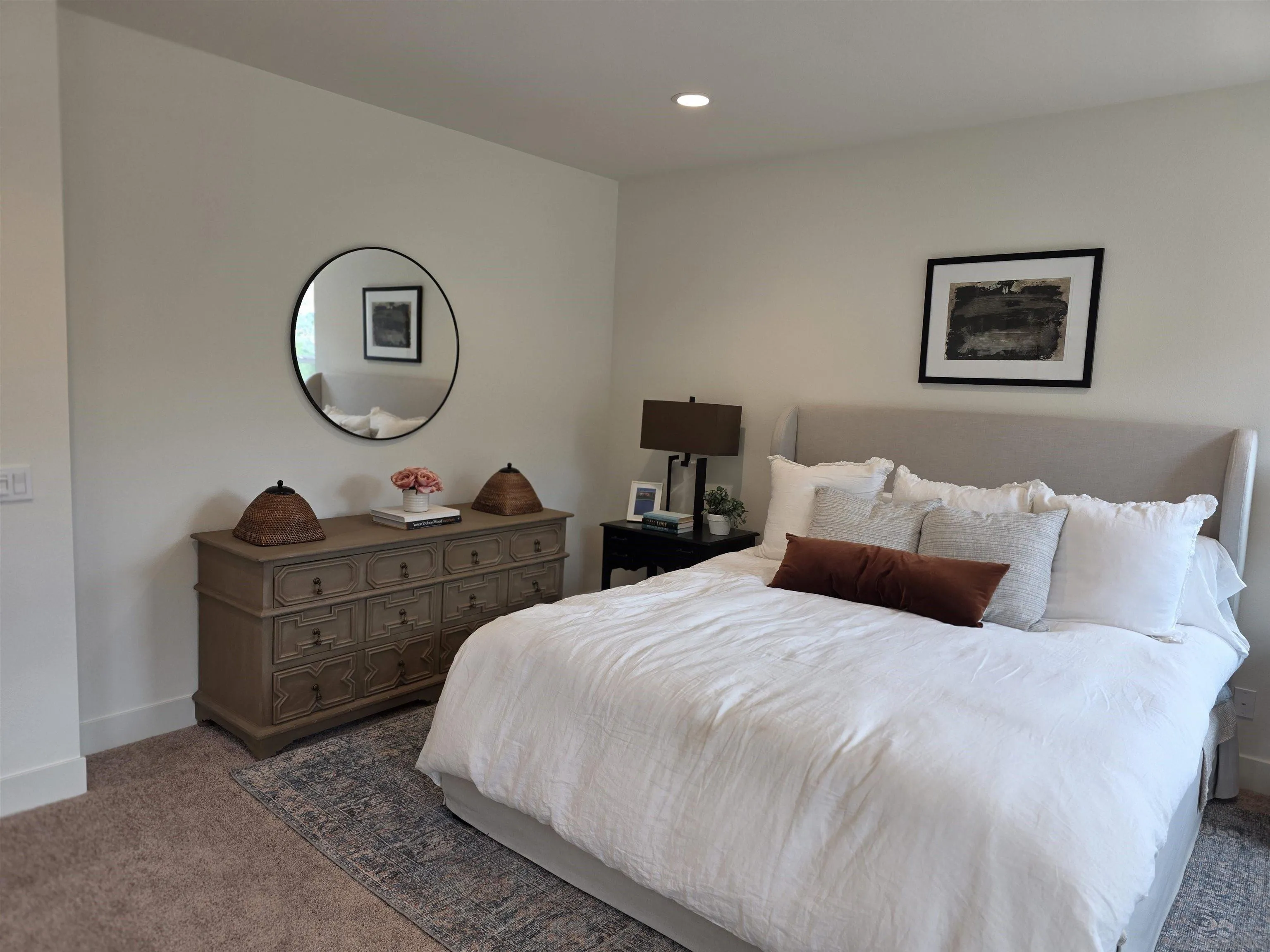 3140 Smith Place Escondido, CA 92027 - Photo 17 of 19 a bedroom with bed and a chandelier