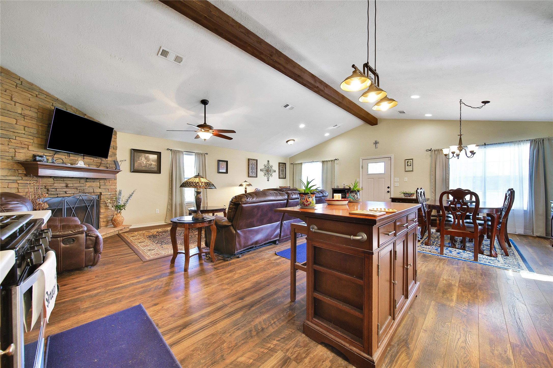 6151 West Creek Road East Bernard, TX 77435 - Photo 27 of 48 a view of a dining room with furniture window and wooden floor
