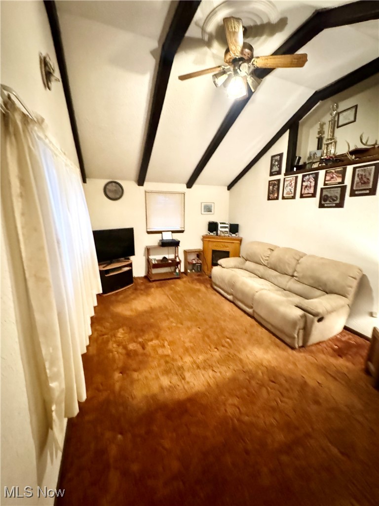 1457 St Johns Road Colliers, WV 26035 - Photo 2 of 38 Living room featuring carpet, and ceiling fan