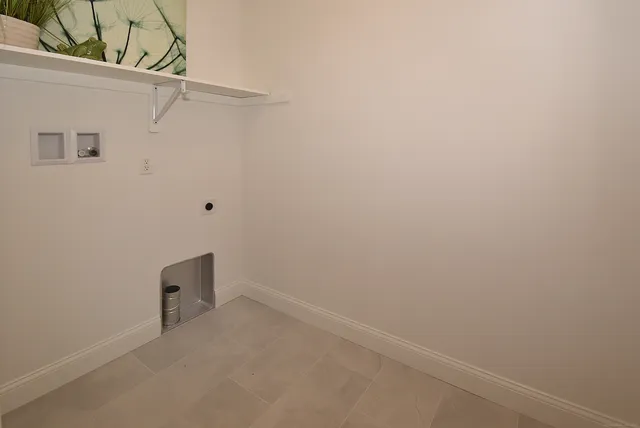 a view of small space with racks on the wall