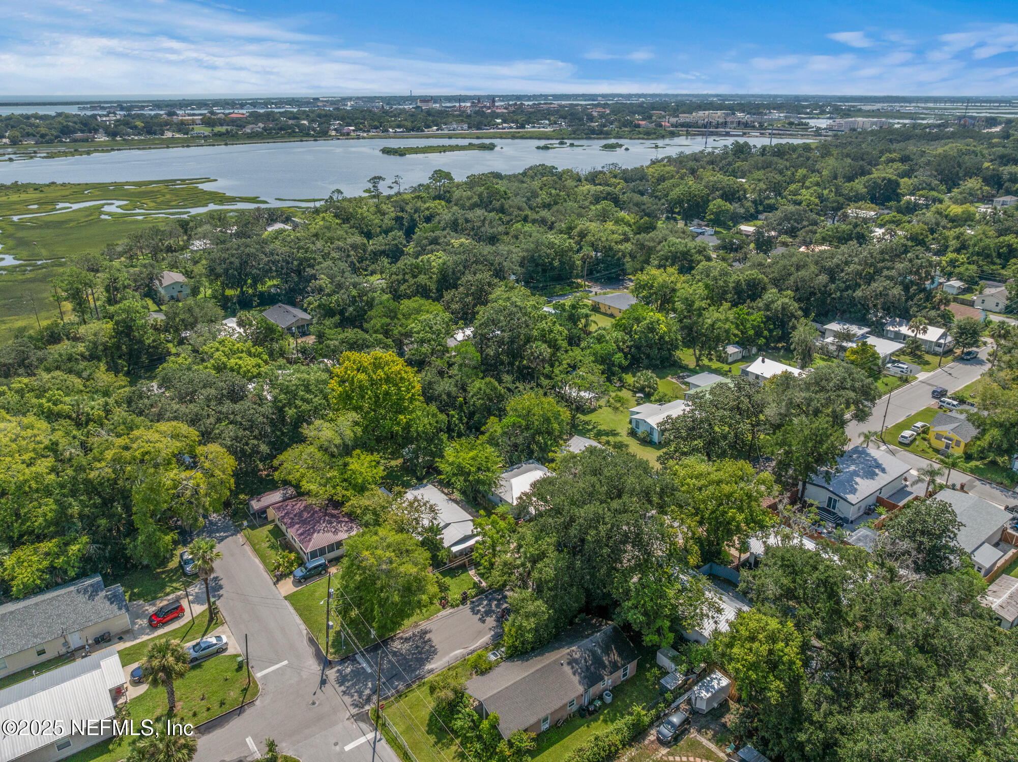 111 Palmer Street St. Augustine, FL 32084 - Photo 55 of 59 an aerial view of a city with lots of residential buildings