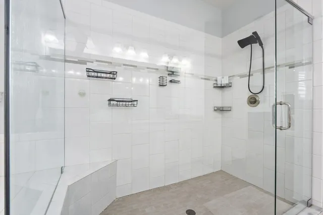 a bathroom with a shower