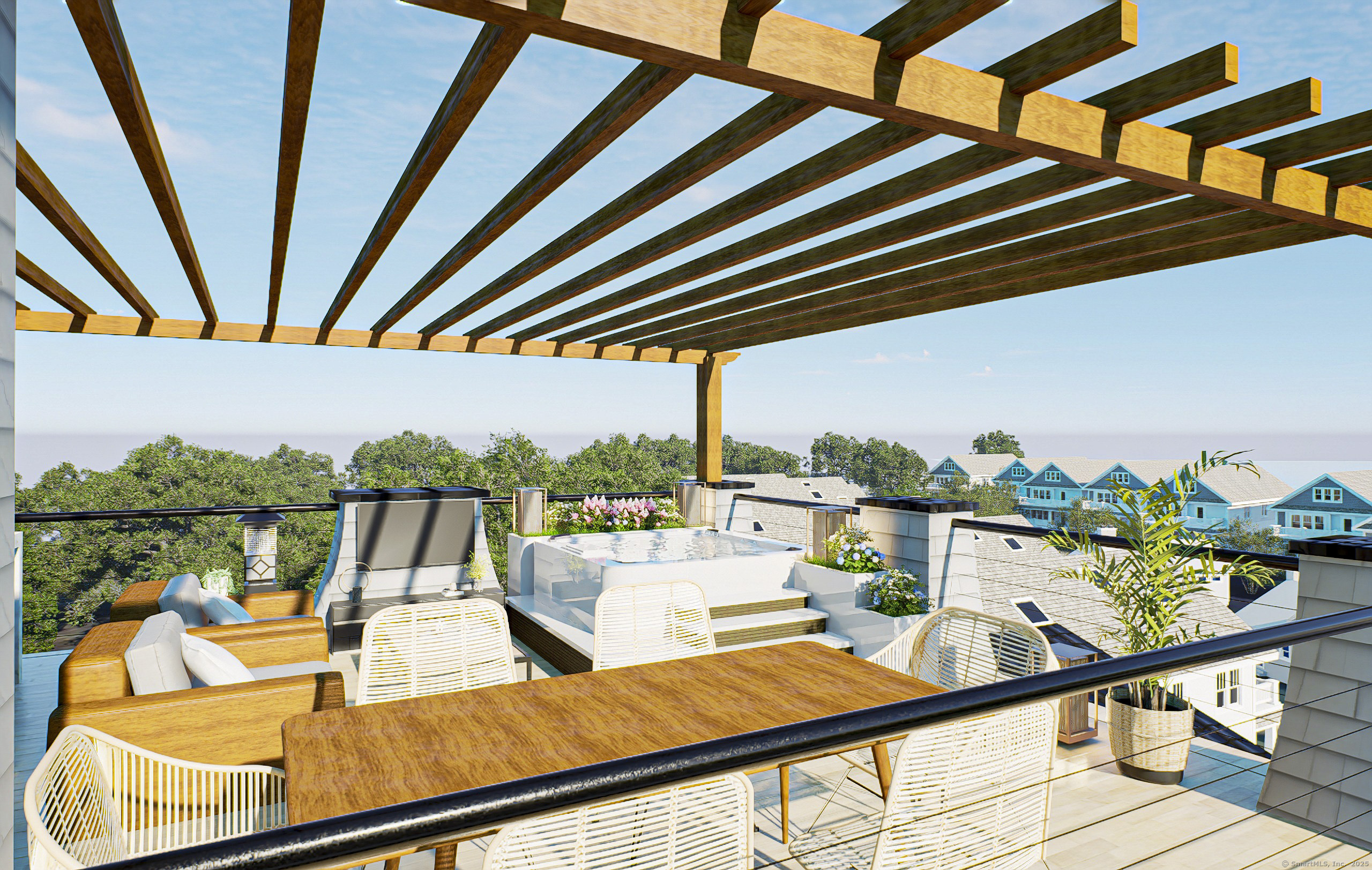 1008 Fairfield Beach Road Fairfield, CT 06824 - Photo 19 of 27 a view of a swimming pool with a patio