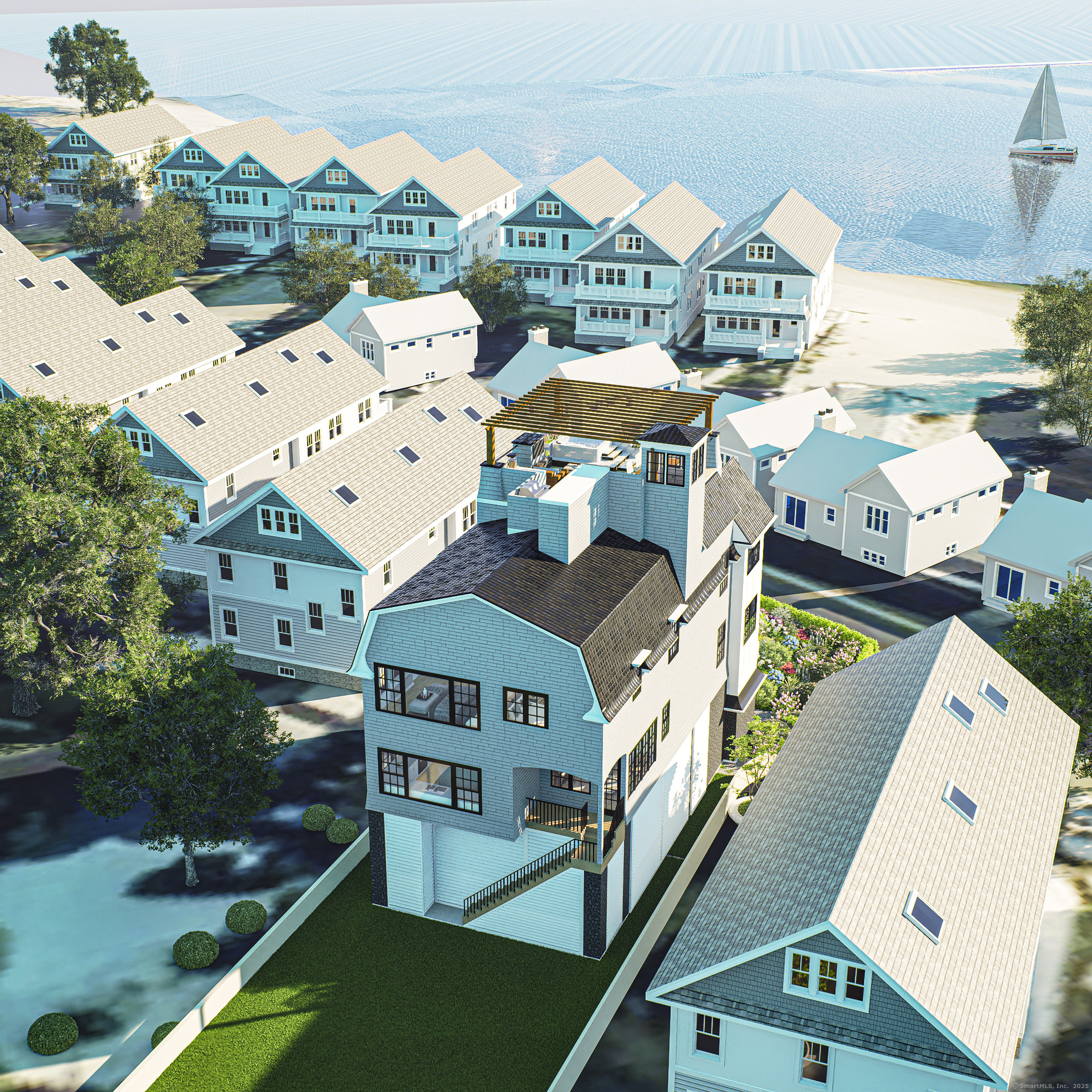 1008 Fairfield Beach Road Fairfield, CT 06824 - Photo 22 of 27 an aerial view of a house