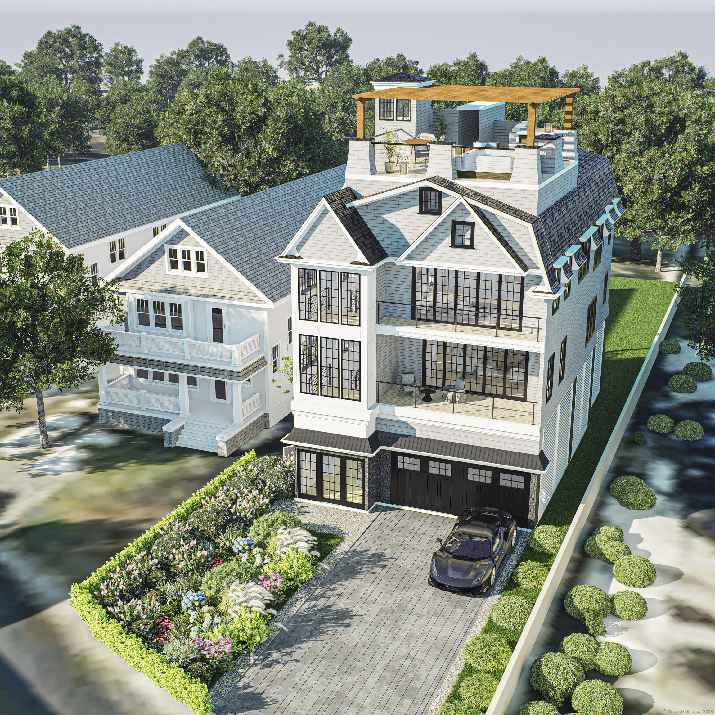 1008 Fairfield Beach Road Fairfield, CT 06824 - Photo 26 of 27 a front view of a house with garden