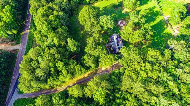 a backyard of a house with lots of green space