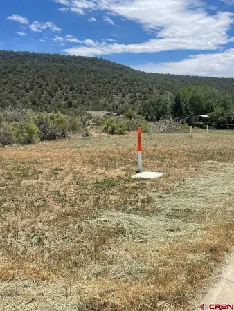 a view of a field with an outdoor space