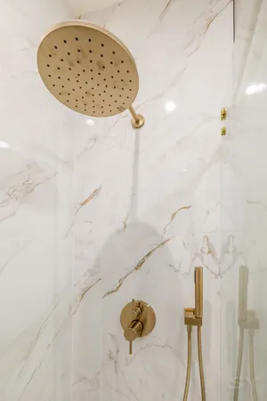 a bathroom with a shower