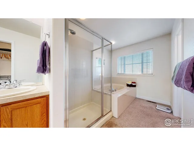 a bathroom with a tub a sink and a shower
