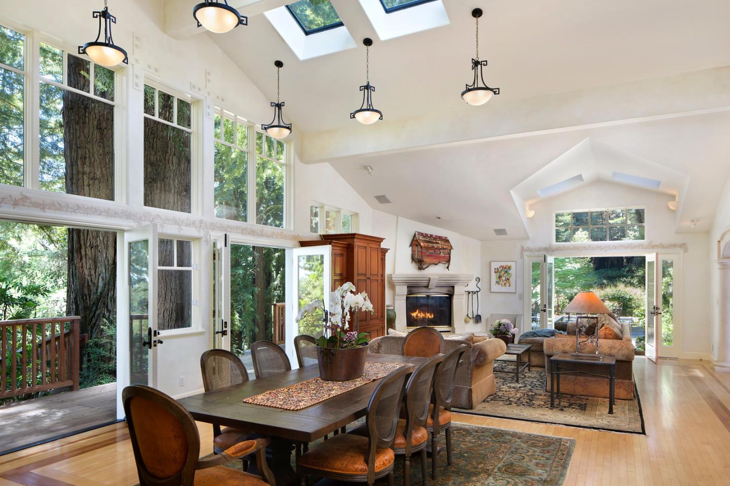 135 Summit Road Woodside, CA 94062 - Photo 4 of 27 a view of a dining room with furniture window and outside view