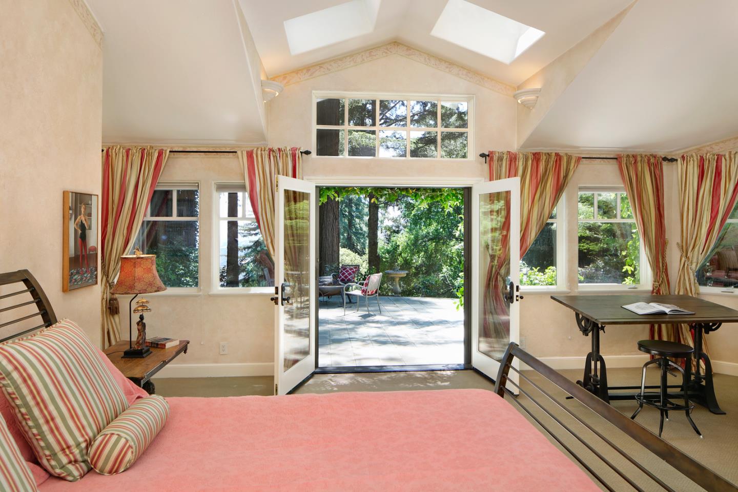 135 Summit Road Woodside, CA 94062 - Photo 6 of 27 a living room with furniture and a large window