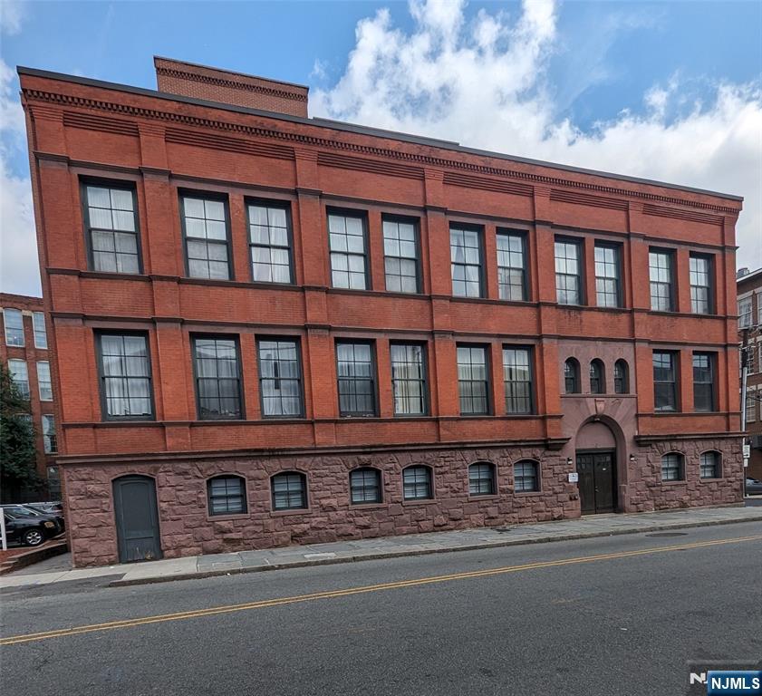 a front view of a building