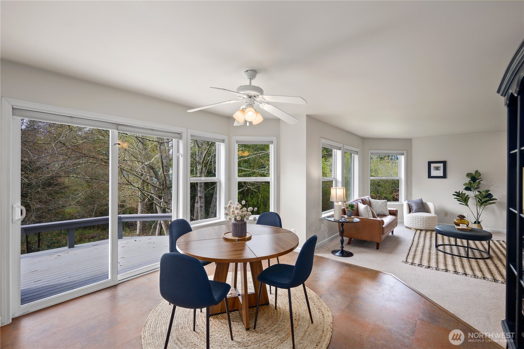 17421 95th Place Southwest Vashon, WA 98070 - Photo 11 of 32 a living room with furniture and a large window