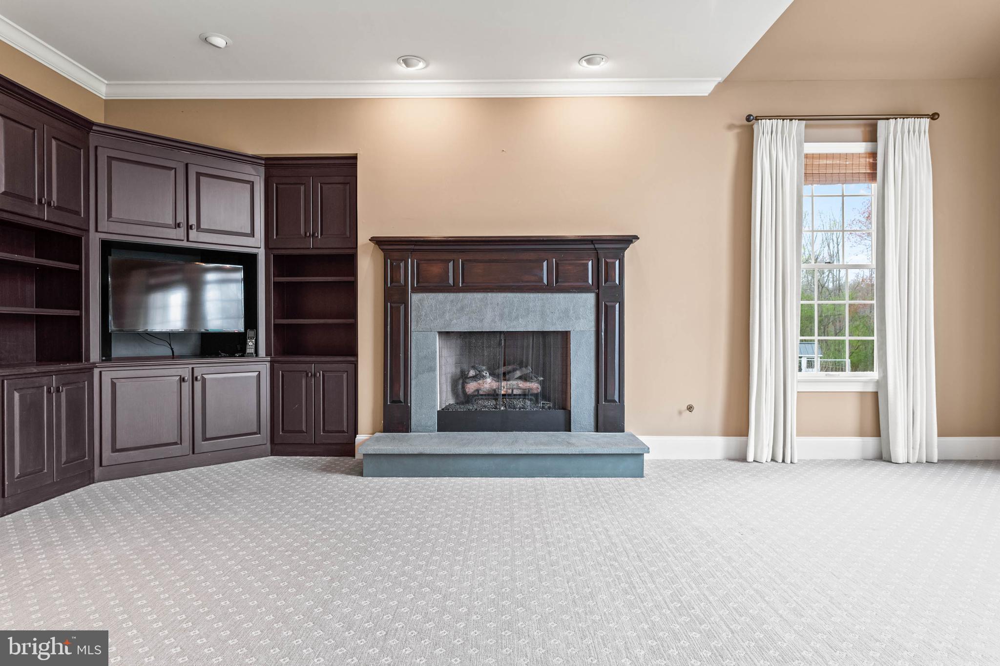 607 Newtown Road Berwyn, PA 19312 - Photo 32 of 83 a living room with stainless steel appliances furniture a fireplace and a flat screen tv